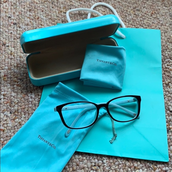 TIFFANY & CO RX EYEGLASSES FRAMES BLACK /BLUE - Picture 6 of 7